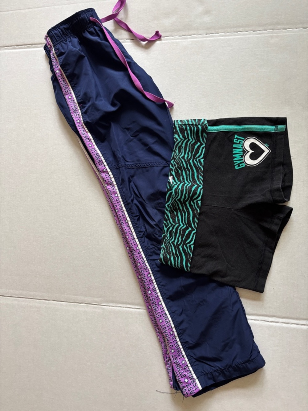 Justice Gymnast shorts and track pants Girls sz 10